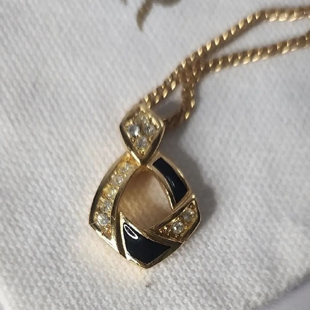Christain Dior Gold and Black Necklace wi - Picture 2 of 3